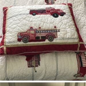 ISO pottery barn Twin quilt with fire trucks. If you have sham bonus!